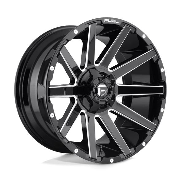 Fuel D615 CONTRA 20x10 ET-18 8x180 124.20mm GLOSS BLACK MILLED (Load Rated 1678kg)