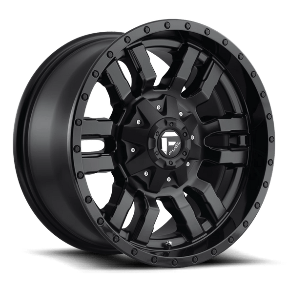 Fuel D596 SLEDGE 17x9 ET02 6x135/139.7 106.10mm MATTE BLACK GLOSS BLACK LIP (Load Rated 1134kg)