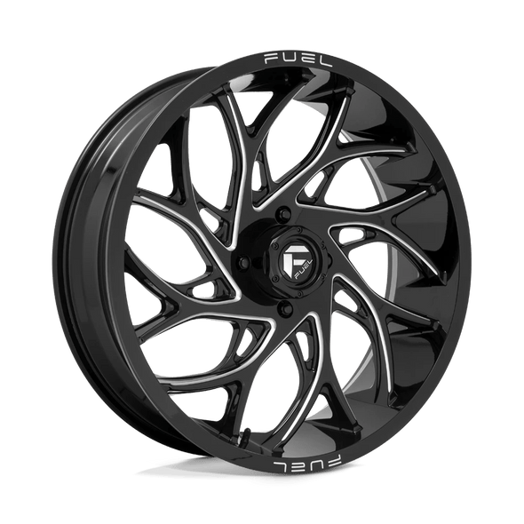 Fuel D741 RUNNER 22x7 ET13 4x156 132.00mm GLOSS BLACK MILLED (Load Rated 454kg)