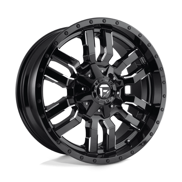 Fuel D595 SLEDGE 20x9 ET20 8x180 124.20mm GLOSS BLACK MILLED (Load Rated 1678kg)