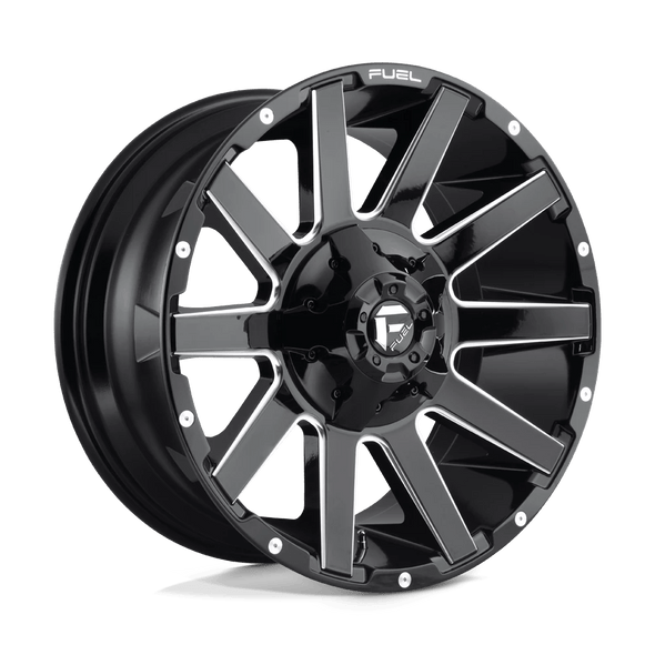 Fuel D615 CONTRA 20x9 ET20 8x180 124.20mm GLOSS BLACK MILLED (Load Rated 1678kg)