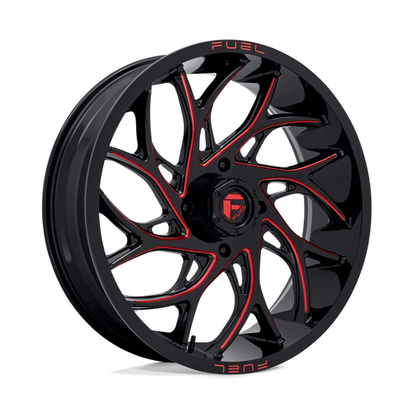 Fuel D779 RUNNER UTV 22x7 ET0 4x156 132.00mm GLOSS BLACK MILLED CANDY RED (Load Rated 454kg)