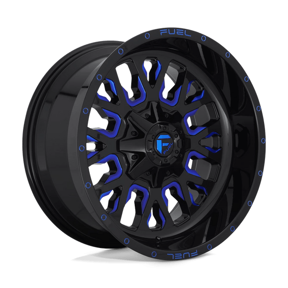 Fuel D645 STROKE 20x12 ET-43 5x140/150 110.10mm GLOSS BLACK BLUE TINTED CLEAR (Load Rated 1134kg)