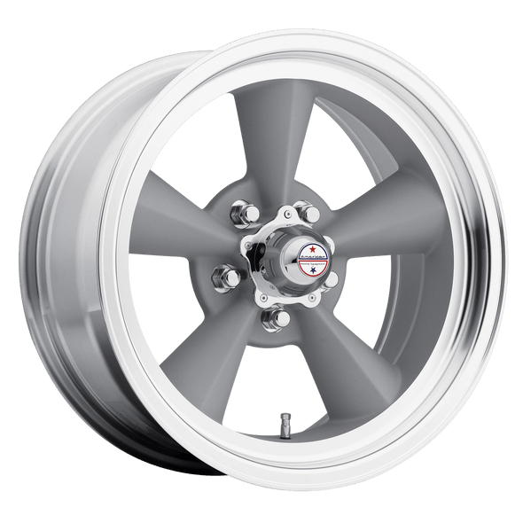 American Racing VN309 TT O 15x8.5 ET-24 5x114.3 83.06mm VINTAGE SILVER W/ MACHINED LIP (Load Rated 717kg)