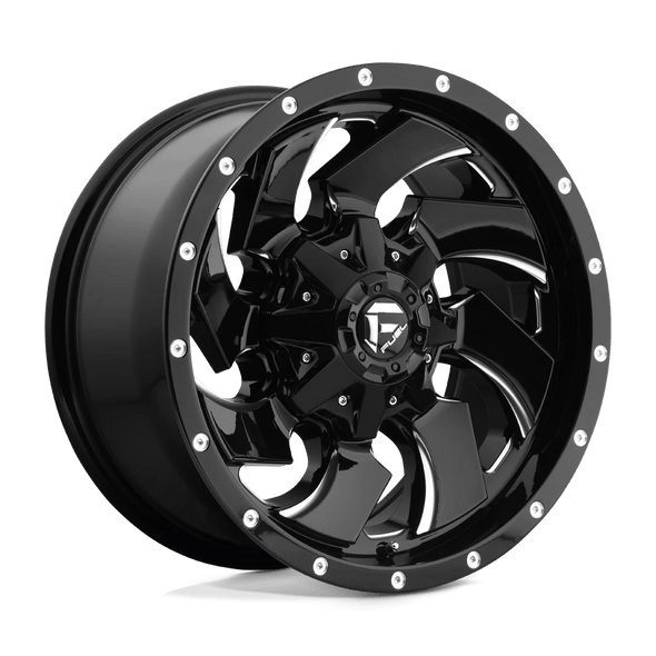 Fuel D574 CLEAVER 20x8.25 ET105 8x200 142.00mm GLOSS BLACK MILLED (Load Rated 1361kg)