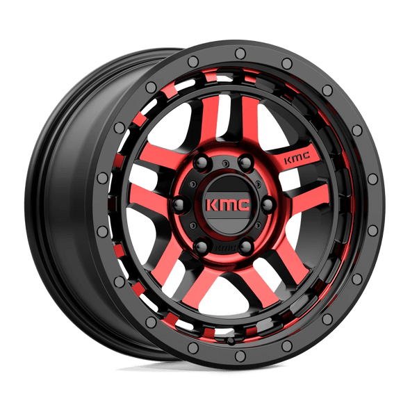 KMC KM540 RECON 17x8.5 ET18 6x140 106.10mm GLOSS BLACK MACHINED W/ RED TINT (Load Rated 1134kg)