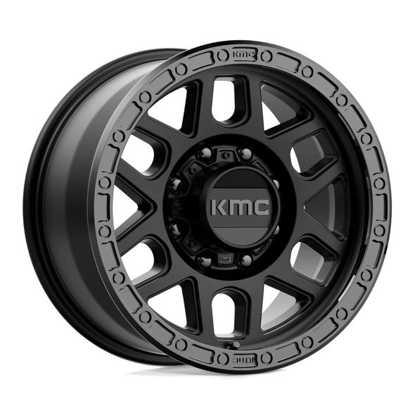 KMC KM544 MESA 17x9 ET18 8x170 125.10mm SATIN BLACK W/ GLOSS BLACK LIP (Load Rated 1651kg)