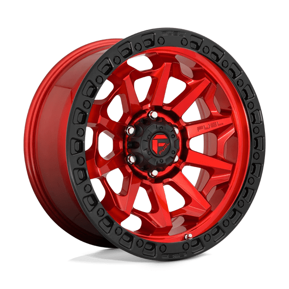 Fuel D695 COVERT 18x9 ET20 5x127 71.50mm CANDY RED BLACK BEAD RING (Load Rated 1134kg)