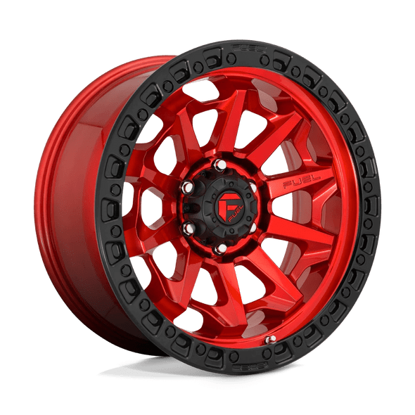 Fuel D695 COVERT 20x9 ET20 5x127 71.50mm CANDY RED BLACK BEAD RING (Load Rated 1134kg)