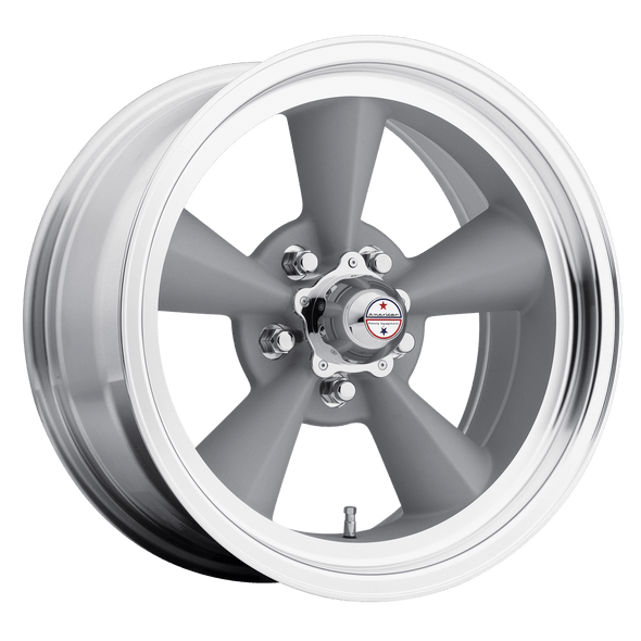 American Racing VN309 TT O 15x5 ET-6 5x114.3 83.06mm VINTAGE SILVER W/ MACHINED LIP (Load Rated 635kg)