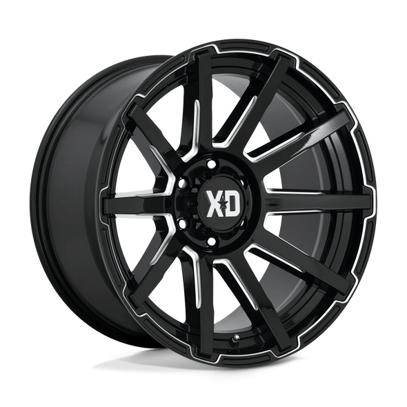 XD XD847 OUTBREAK 22x10 ET-18 6x140 106.10mm GLOSS BLACK MILLED (Load Rated 1134kg)
