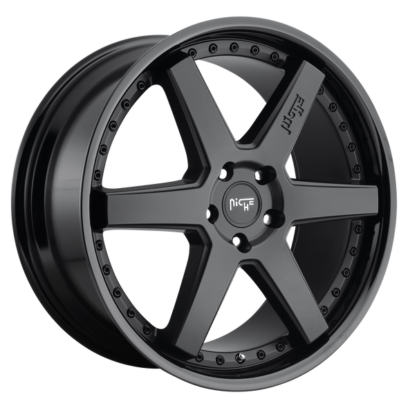 Niche M192 ALTAIR 19x8.5 ET40 5x108 72.56mm GLOSS BLACK MATTE BLACK (Load Rated 816kg)