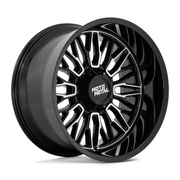 Moto Metal MO809 STINGER 22x10 ET-18 8x165 125.10mm GLOSS BLACK MACHINED (Load Rated 1678kg)