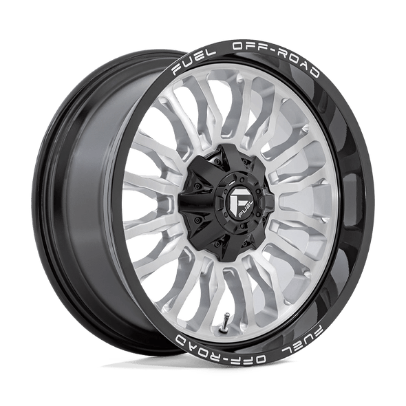 Fuel D798 ARC 20x10 ET-18 5x127/139.7 87.10mm SILVER BRUSHED FACE W/ MILLED BLACK LIP (Load Rated 1134kg)