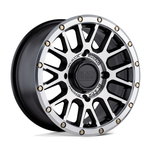 Black Rhino LA PAZ UTV 14x7 ET36 4x110 80.20mm SEMI GLOSS BLACK W/ MACHINED FACE (Load Rated 726kg)