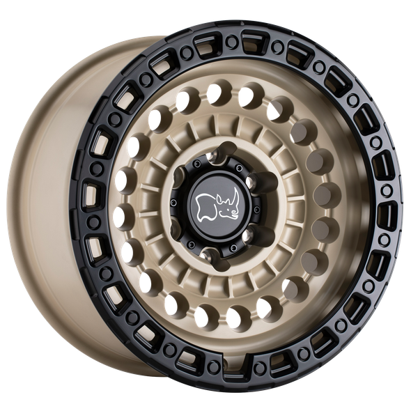 Black Rhino SENTINEL 17x8.5 ET-10 6x139.7 112.10mm DESERT SAND W/ BLACK RING (Load Rated 1134kg)