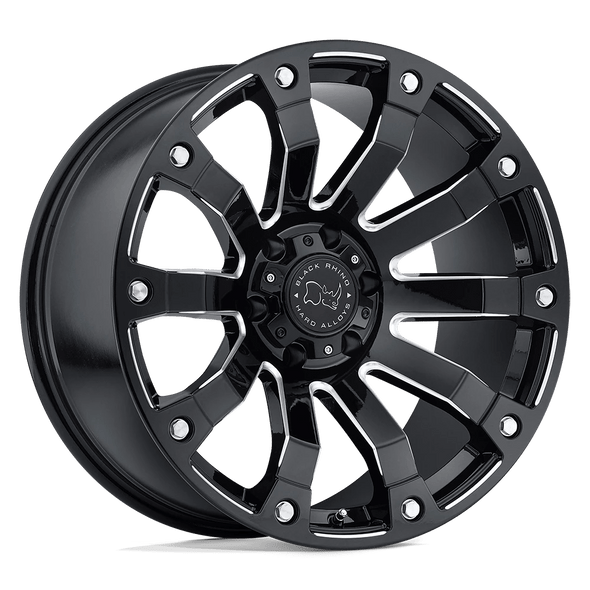 Black Rhino SELKIRK 20x10 ET-23 5x127 78.10mm GLOSS BLACK MILLED (Load Rated 1020kg)