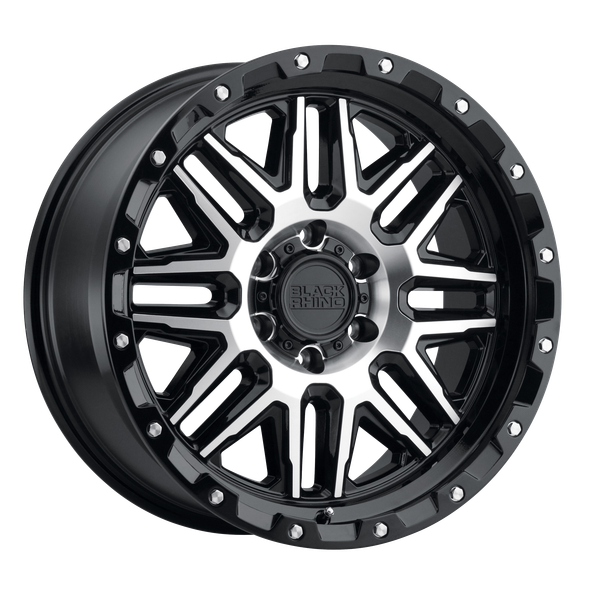 Black Rhino ALAMO 20x9 ET-18 5x127 71.50mm GLOSS BLACK W/ MACHINED FACE & STAINLESS BOLTS (Load Rated 1020kg)