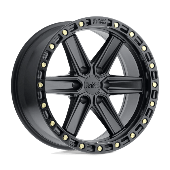 Black Rhino HENDERSON 20x9.5 ET-18 6x139.7 112.10mm MATTE BLACK W/ BRASS BOLTS (Load Rated 1111kg)