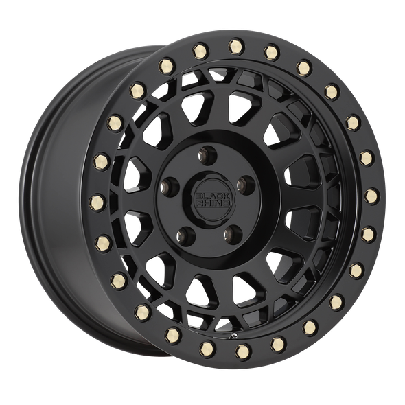 Black Rhino PRIMM 20x9.5 ET12 6x139.7 112.10mm MATTE BLACK W/ BRASS BOLTS (Load Rated 1651kg)