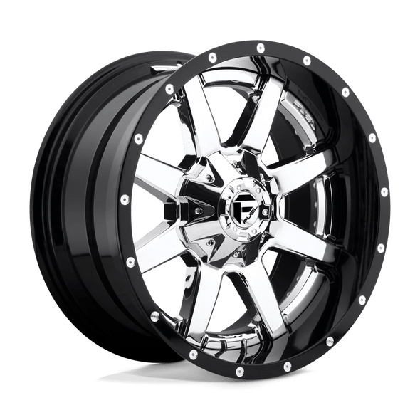 Fuel D260 MAVERICK 22x10 ET-13 8x180 125.10mm CHROME PLATED GLOSS BLACK LIP (Load Rated 1587kg)