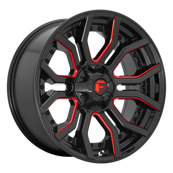 Fuel D712 RAGE 24x12 ET-44 5x127/139.7 87.10mm GLOSS BLACK RED TINTED CLEAR (Load Rated 1134kg)