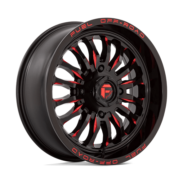 Fuel D822 ARC UTV 18x7 ET13 4x137 110.10mm GLOSS BLACK MILLED RED (Load Rated 454kg)