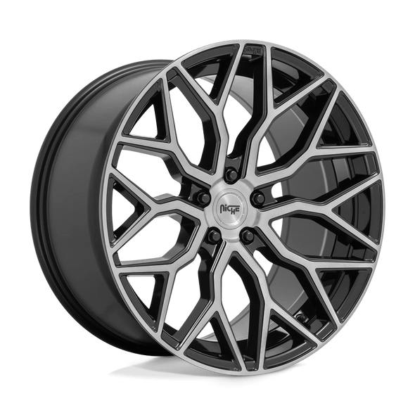 Niche M262 MAZZANTI 22x10 ET35 5x112 66.56mm GLOSS BLACK BRUSHED FACE (Load Rated 907kg)