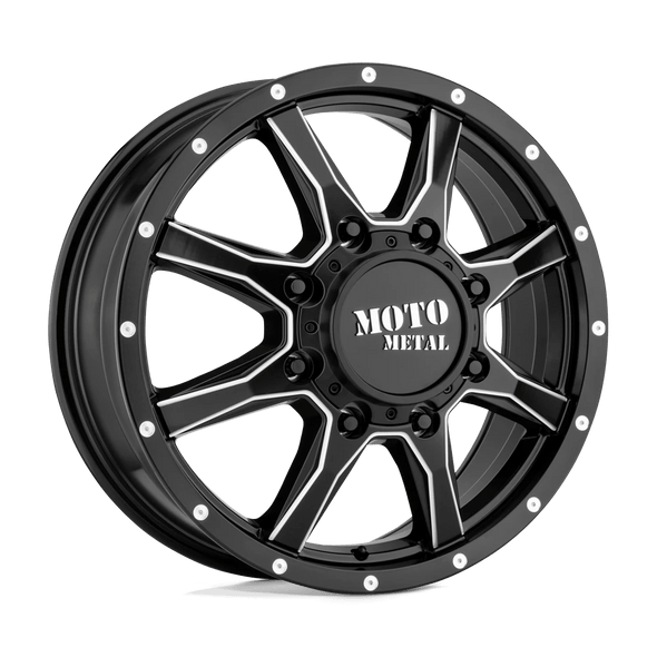 Moto Metal MO995 20x8.25 ET127 8x210 154.30mm SATIN BLACK MILLED - FRONT (Load Rated 1451kg)