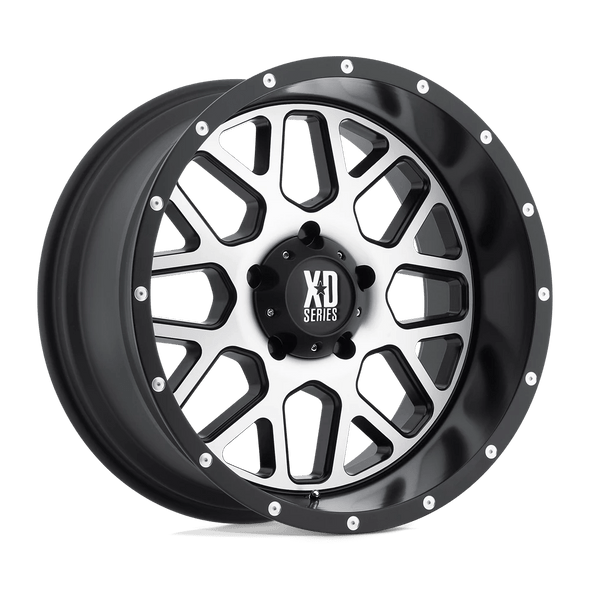 XD XD820 GRENADE 18x9 ET-12 5x127 78.10mm SATIN BLACK W/ MACHINED FACE (Load Rated 1134kg)