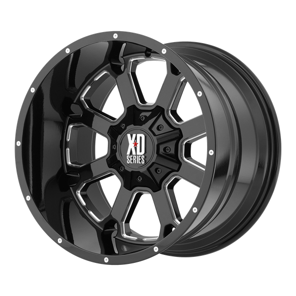 XD XD825 BUCK 25 20x9 ET0 8x170 125.10mm GLOSS BLACK MILLED (Load Rated 1651kg)