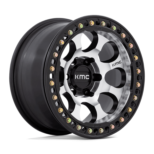 KMC KM237 RIOT BEADLOCK 17x9 ET-38 5x127 71.50mm MACHINED FACE SATIN BLACK WINDOWS & RING (Load Rated 1134kg)