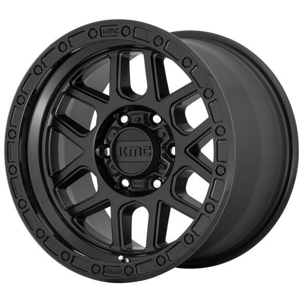 KMC KM544 MESA 17x8.5 ET0 5x127 71.50mm SATIN BLACK W/ GLOSS BLACK LIP (Load Rated 1134kg)