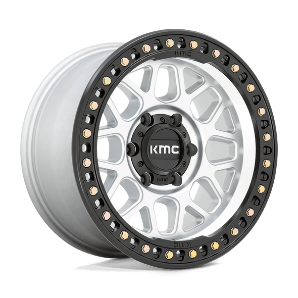 KMC KM549 GRS 17x9 ET0 6x139.7 106.10mm MACHINED W/ SATIN BLACK LIP (Load Rated 1134kg)