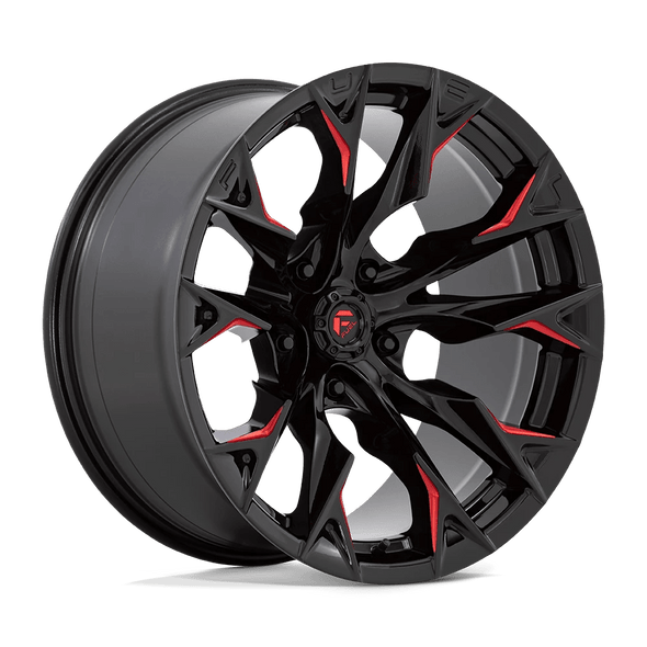 Fuel D823 FLAME 20x10 ET-18 5x127 71.50mm GLOSS BLACK MILLED W/ CANDY RED (Load Rated 1134kg)
