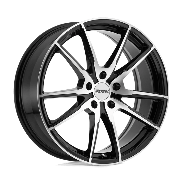 Petrol P0A 18x8 ET32 5x112 72.10mm GLOSS BLACK W/ MACHINED CUT FACE (Load Rated 771kg)