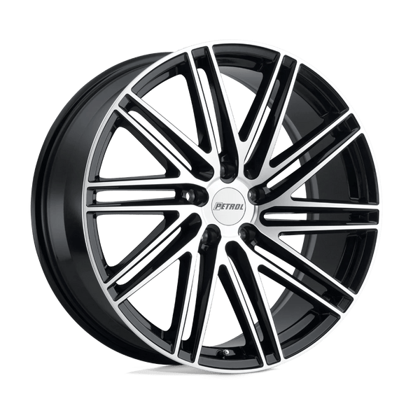 Petrol P1C 18x8 ET40 5x108 72.10mm GLOSS BLACK W/ MACHINED FACE (Load Rated 771kg)