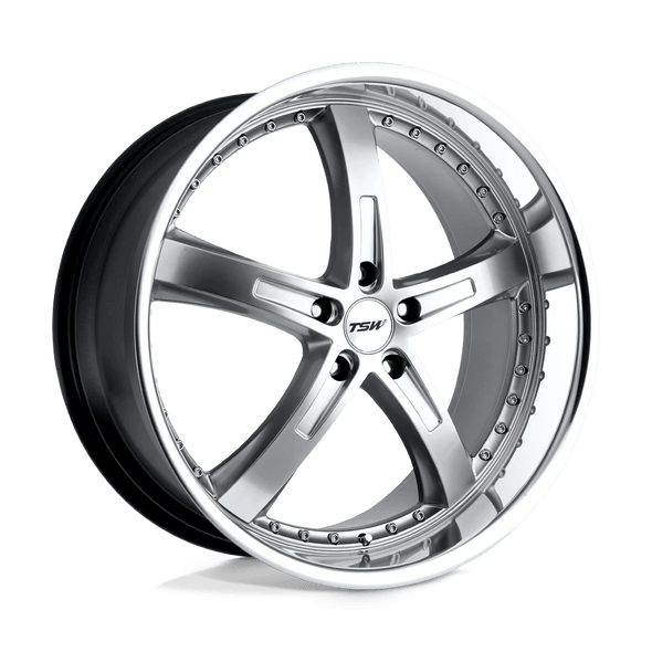 TSW JARAMA 19x9.5 ET20 5x120 76.10mm HYPER SILVER W/ MIRROR CUT LIP (Load Rated 771kg)