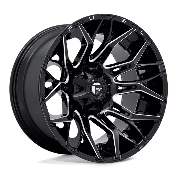Fuel D769 TWITCH 22x12 ET-44 8x180 124.20mm GLOSSY BLACK MILLED (Load Rated 1678kg)