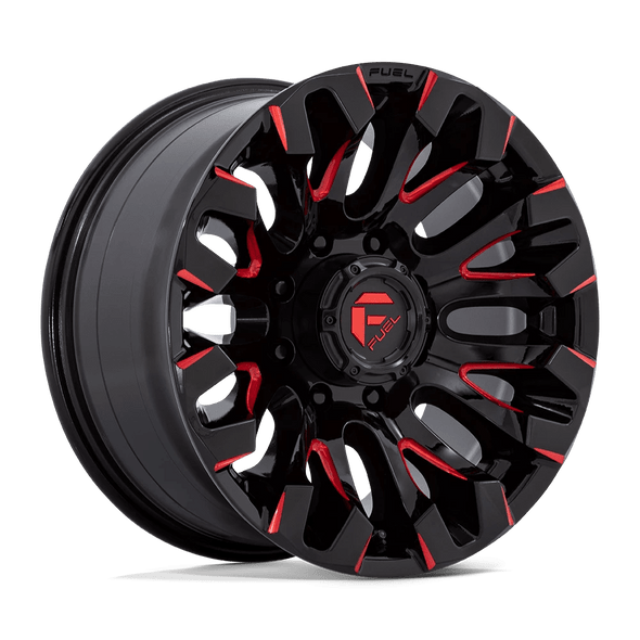 Fuel D829 QUAKE 18x9 ET1 8x180 124.20mm GLOSS BLACK MILLED RED TINT (Load Rated 1678kg)