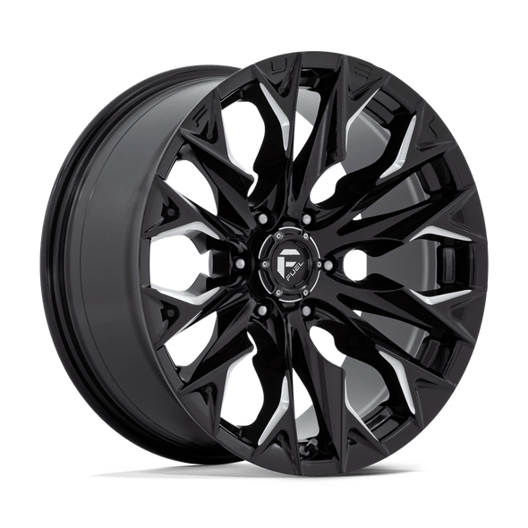 Fuel D803 FLAME 20x9 ET1 6x135 87.10mm GLOSS BLACK MILLED (Load Rated 1134kg)