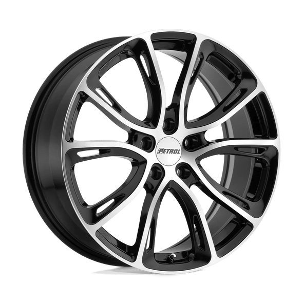 Petrol P5A 18x8 ET40 5x114 76.10mm GLOSS BLACK W/ MACHINED CUT FACE (Load Rated 771kg)