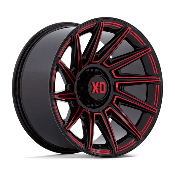 XD XD867 SPECTER 20x10 ET-18 8x165 125.10mm GLOSS BLACK W/ RED TINT (Load Rated 1678kg)