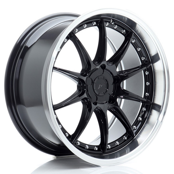 JR Wheels JR41 19x9.5 ET12-22 5H CUSTOM PCD Glossy Black w/Machined Lip