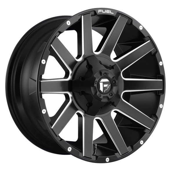 Fuel D616 CONTRA 20x9 ET01 5x114.3/127 78.10mm MATTE BLACK MILLED (Load Rated 1134kg)
