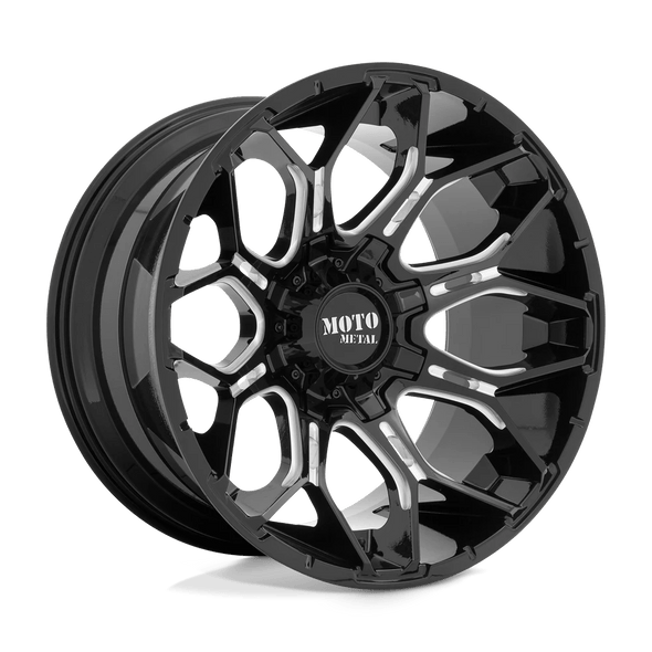 Moto Metal MO808 SNIPER 20x9 ET0 6x135/140 106.10mm GLOSS BLACK MILLED (Load Rated 1134kg)