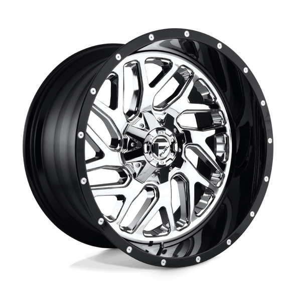 Fuel D211 TRITON 20x10 ET-19 8x170 125.10mm CHROME PLATED GLOSS BLACK LIP (Load Rated 1678kg)