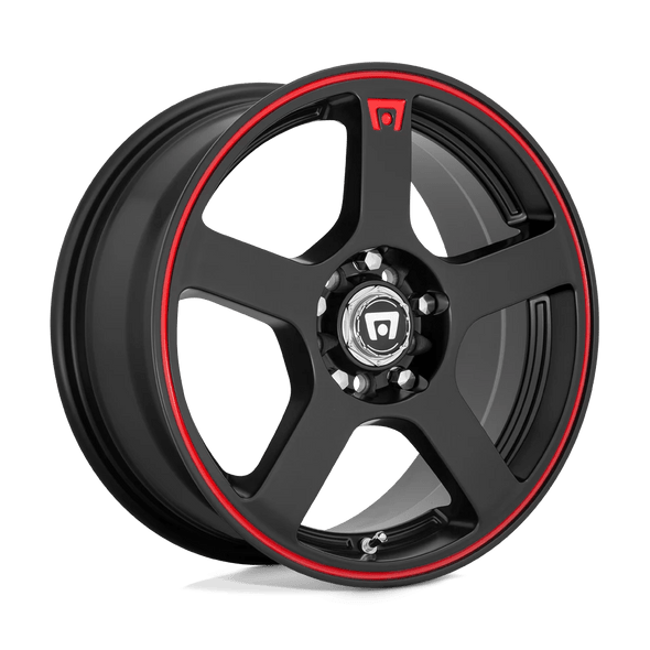 Motegi Racing MR116 FS5 18x8 ET35 5x114/120 74.10mm MATTE BLACK W/ RED STRIPE (Load Rated 717kg)