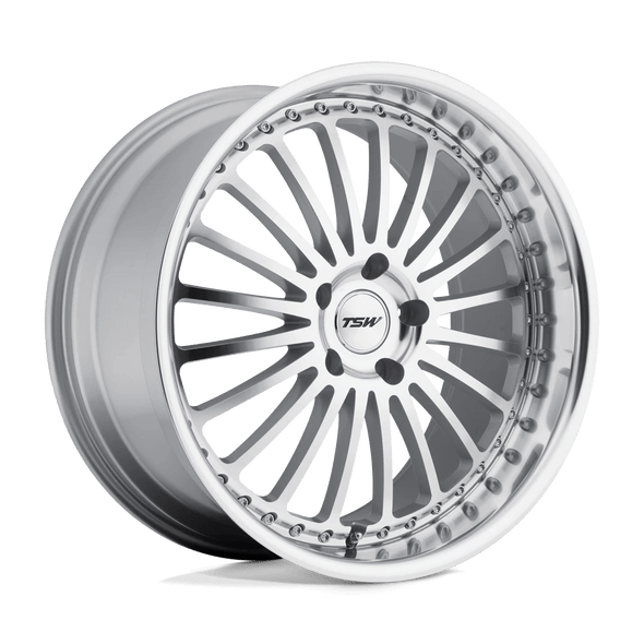 TSW SILVERSTONE 20x8.5 ET40 5x108 72.10mm SILVER W/ MIRROR CUT FACE & LIP (Load Rated 873kg)