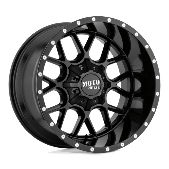 Moto Metal MO986 SIEGE 20x12 ET-44 5x127/140 78.10mm GLOSS BLACK (Load Rated 1134kg)